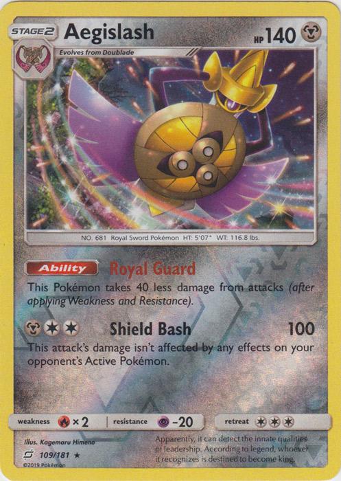 SM Team Up 109/181 Aegislash Reverse Rare