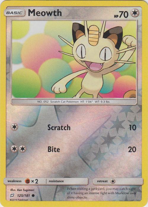 SM Team Up 125/181 Meowth Reverse Holo