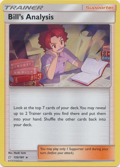 SM Team Up 133/181 Bill's Analysis Holo Rare