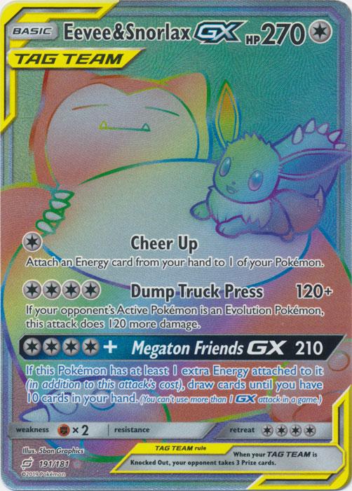 SM Team Up 191/181 Eevee & Snorlax GX (Tag Team)