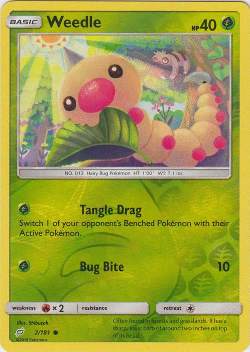 SM Team Up 002/181 Weedle Reverse Holo