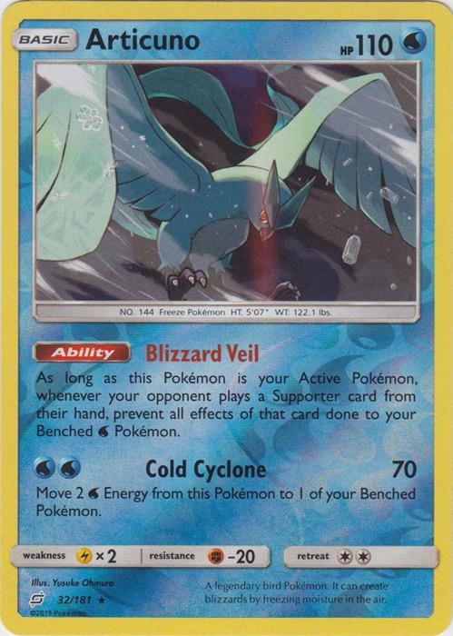 SM Team Up 032/181 Articuno Reverse Holo