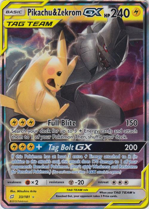 SM Team Up 033/181 Pikachu & Zekrom GX (Tag Team)