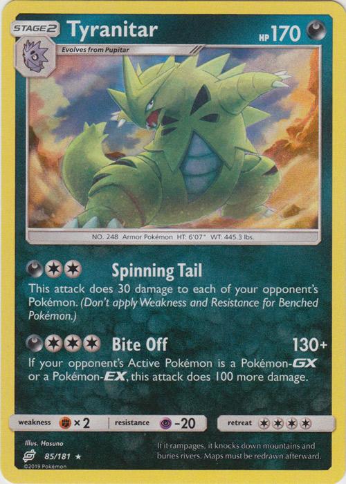 SM Team Up 085/181 Tyranitar Holo Rare