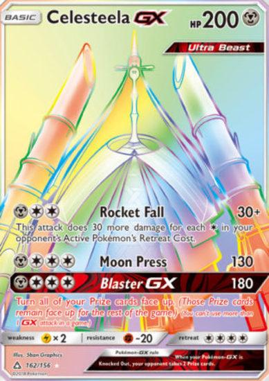 SM Ultra Prism 162/156 Celesteela GX Rainbow Rare