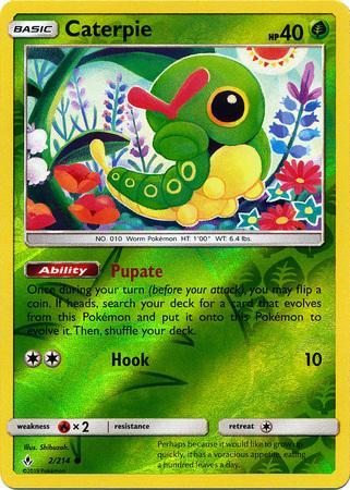 SM Unbroken Bonds 002/214 Caterpie Reverse Holo