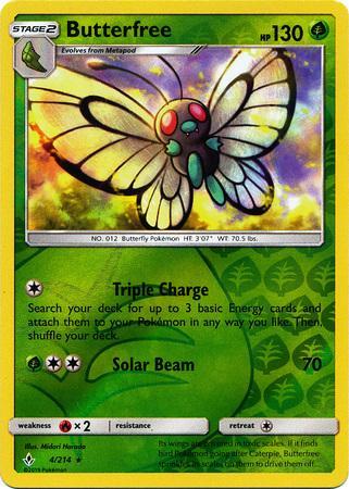 SM Unbroken Bonds 004/214 Butterfree Reverse Holo