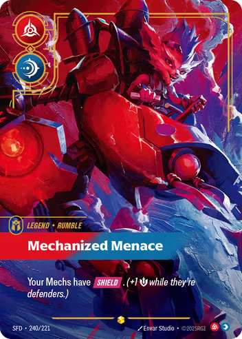 Riftbound Spiritforged 240/221 Rumble Mechanized Menace (Showcase)