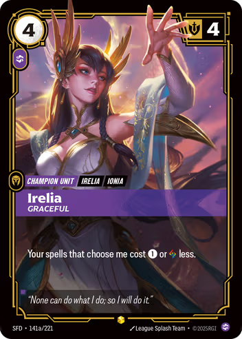 Riftbound Spiritforged 141a/221 Irelia Graceful (Showcase)