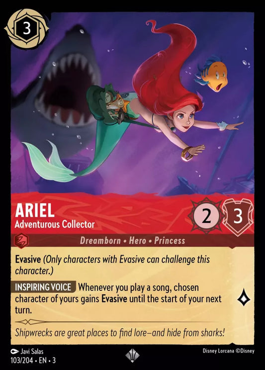 Lorcana Into the Inklands 103/204 Ariel Adventurous Collector