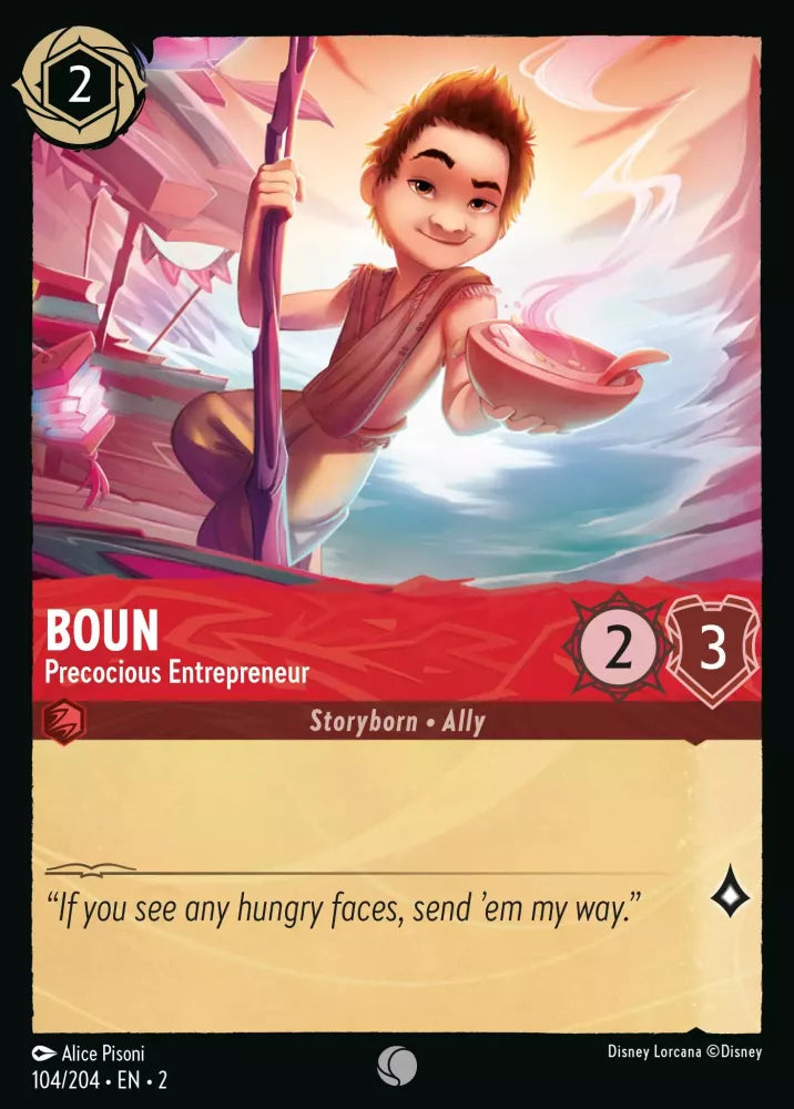 Lorcana Rise of the Floodborn 104/204 Boun Precocious Entrepreneur Foil
