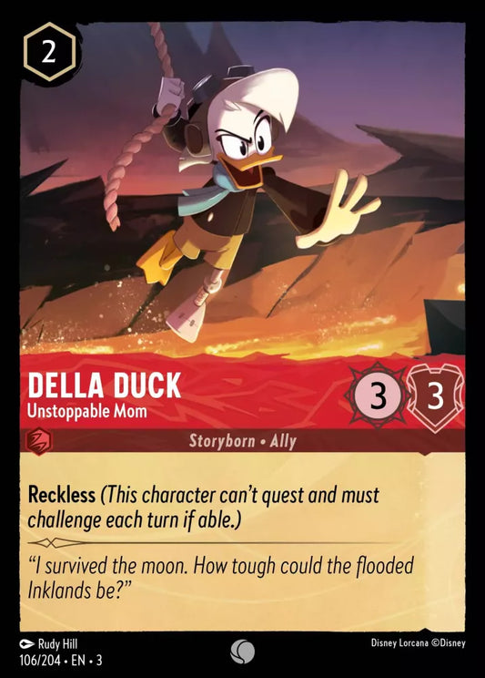 Lorcana Into the Inklands 106/204 Della Duck Unstoppable Mom