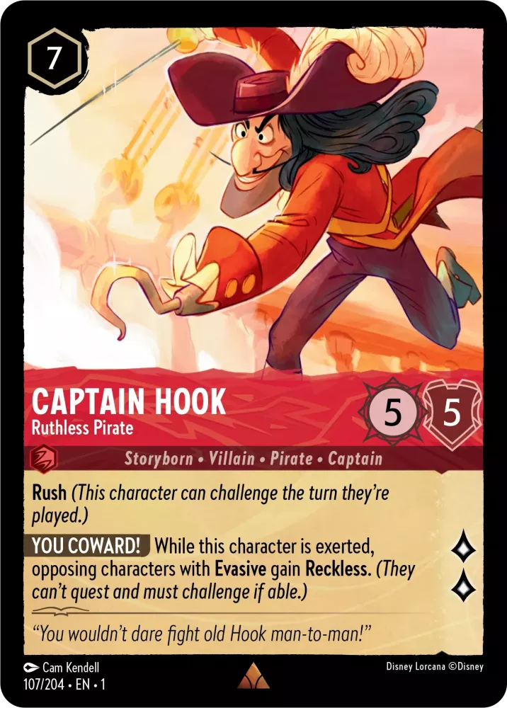 Lorcana The First Chapter 107/204 Captain Hook Ruthless Pirate