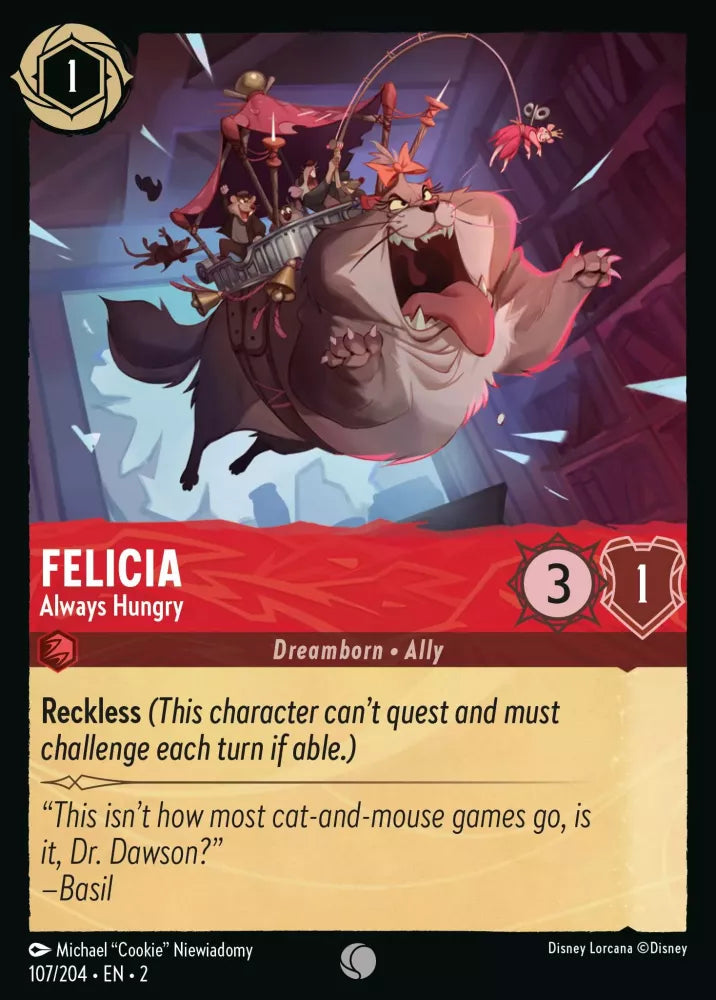 Lorcana Rise of the Floodborn 107/204 Felicia Always Hungry Foil