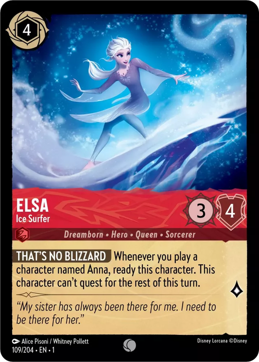 Lorcana The First Chapter 109/204 Elsa Ice Surfer Foil