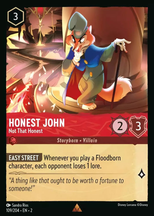 Lorcana Rise of the Floodborn 109/204 Honest John Not That Honest Foil