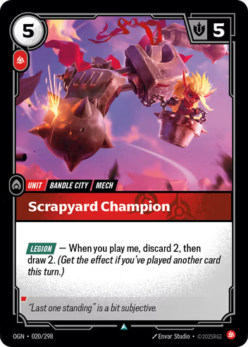 Riftbound Origins 020/298 Scrapyard Champion Foil