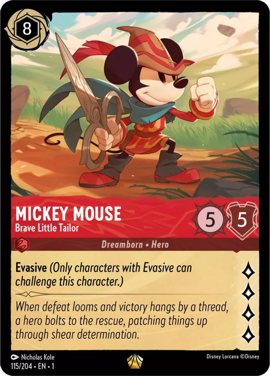 Lorcana The First Chapter 115/204 Mickey Mouse Brave Little Tailor