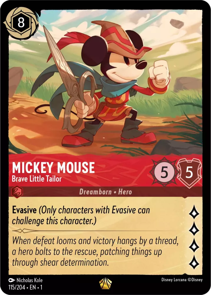 Lorcana The First Chapter 115/204 Mickey Mouse Brave Little Tailor Foil