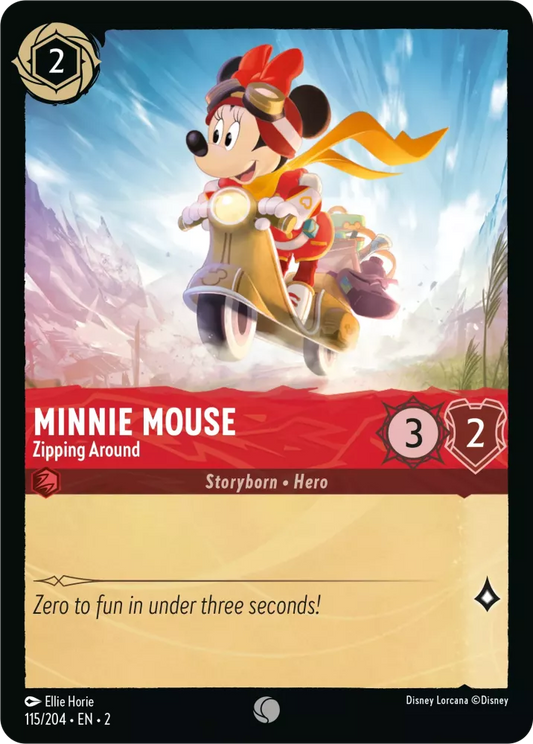 Lorcana Rise of the Floodborn 115/204 Minnie Mouse Zipping Around Foil