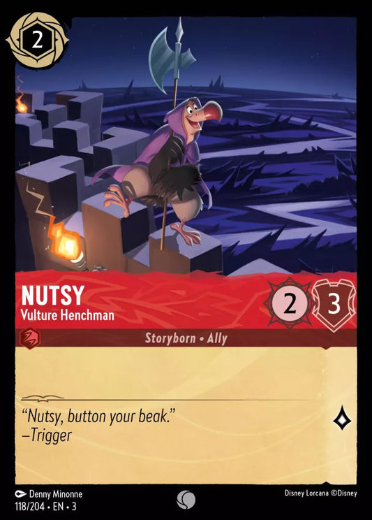 Lorcana Into the Inklands 118/204 Nutsy Vulture Henchman Foil