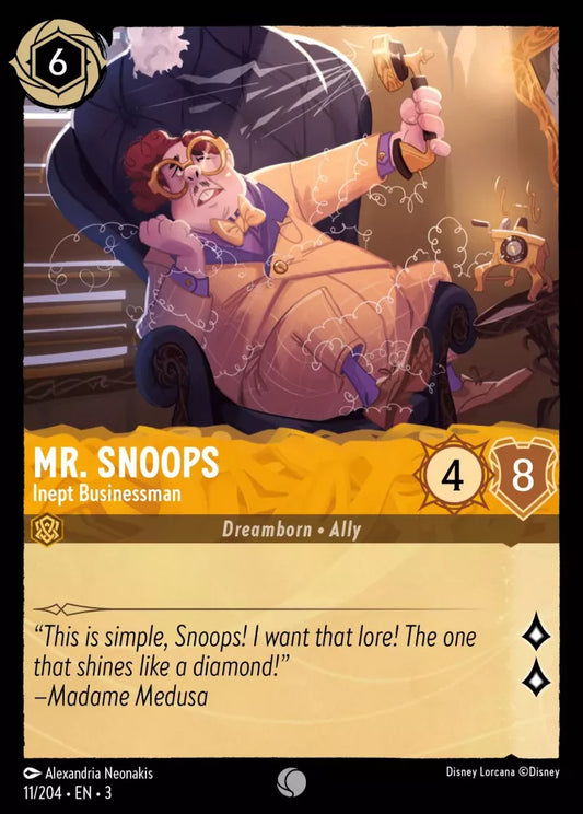 Lorcana Into the Inklands 011/204 Mr. Snoops Inept Businessman Foil