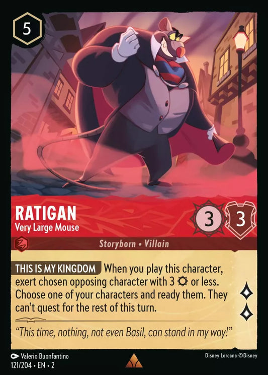 Lorcana Rise of the Floodborn 121/204 Ratigan Very Large Mouse Foil