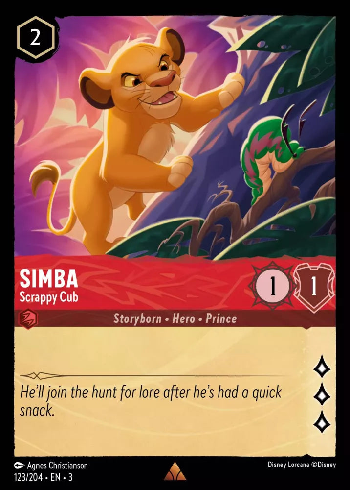 Lorcana Into the Inklands 123/204 Simba Scrappy Cub