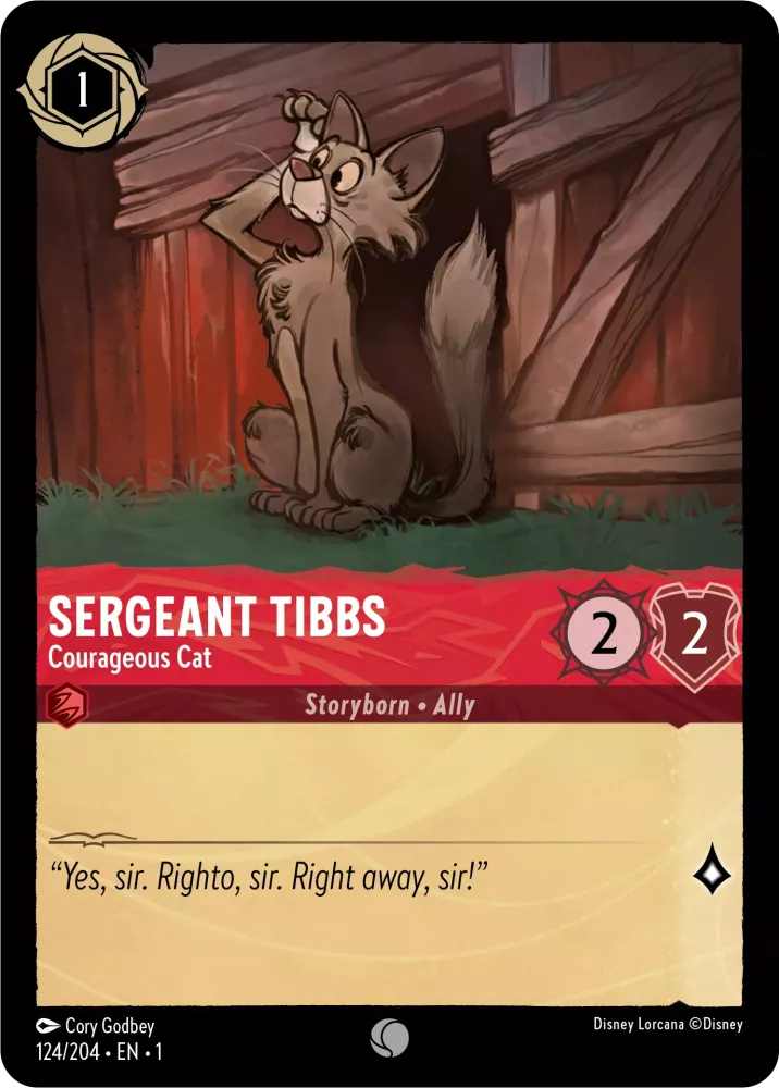 Lorcana The First Chapter 124/204 Sergeant Tibbs Courageous Cat Foil