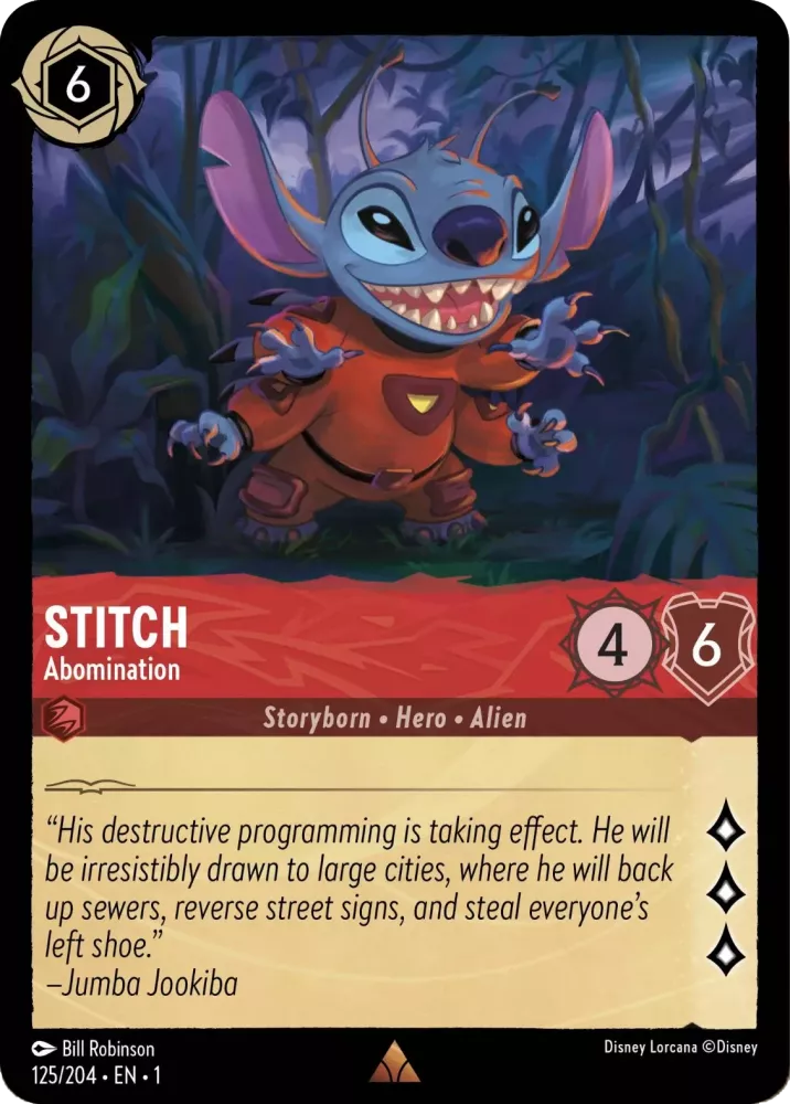 Lorcana The First Chapter 125/204 Stitch Abomination Foil