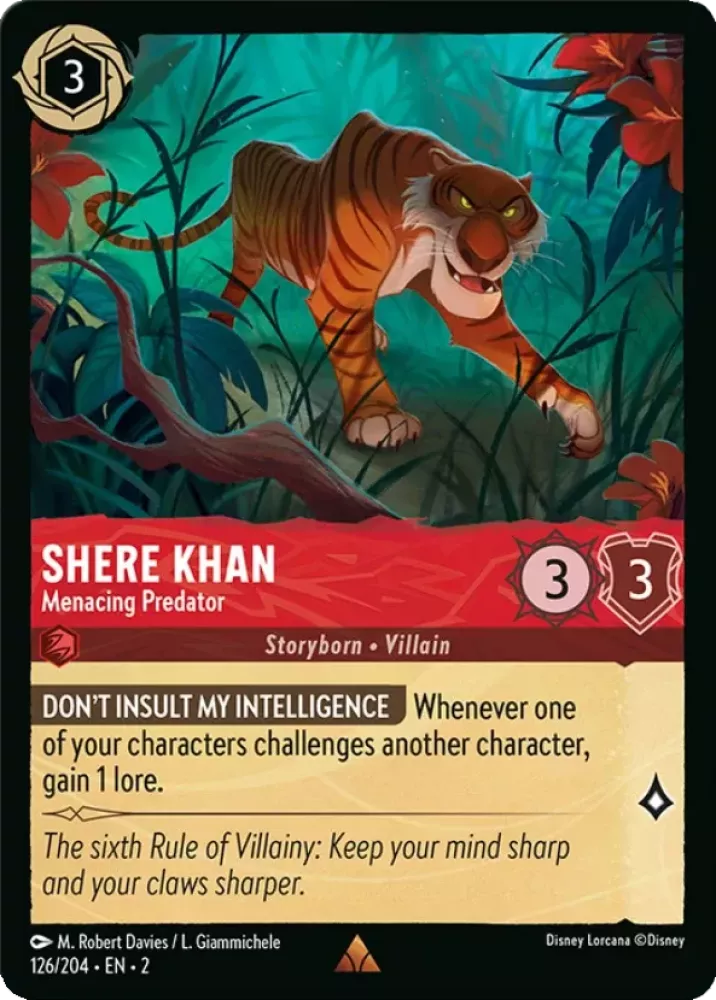 Lorcana Rise of the Floodborn 126/204 Shere Khan Menacing Predator
