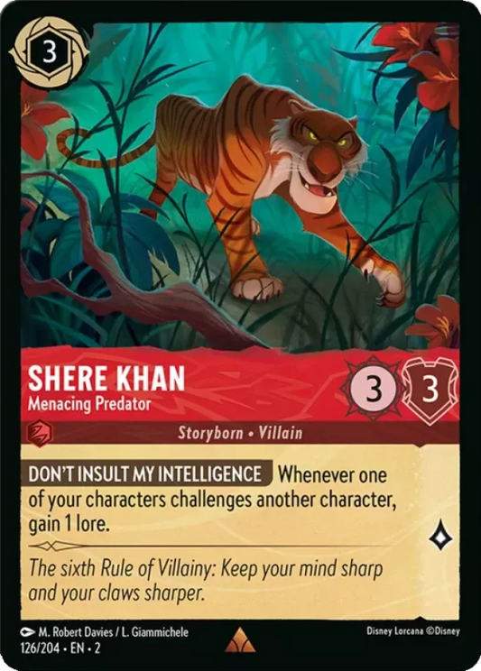 Lorcana Rise of the Floodborn 126/204 Shere Khan Menacing Predator Foil