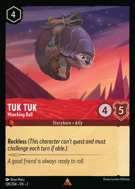 Lorcana Rise of the Floodborn 128/204 Tuk Tuk Wrecking Ball Foil