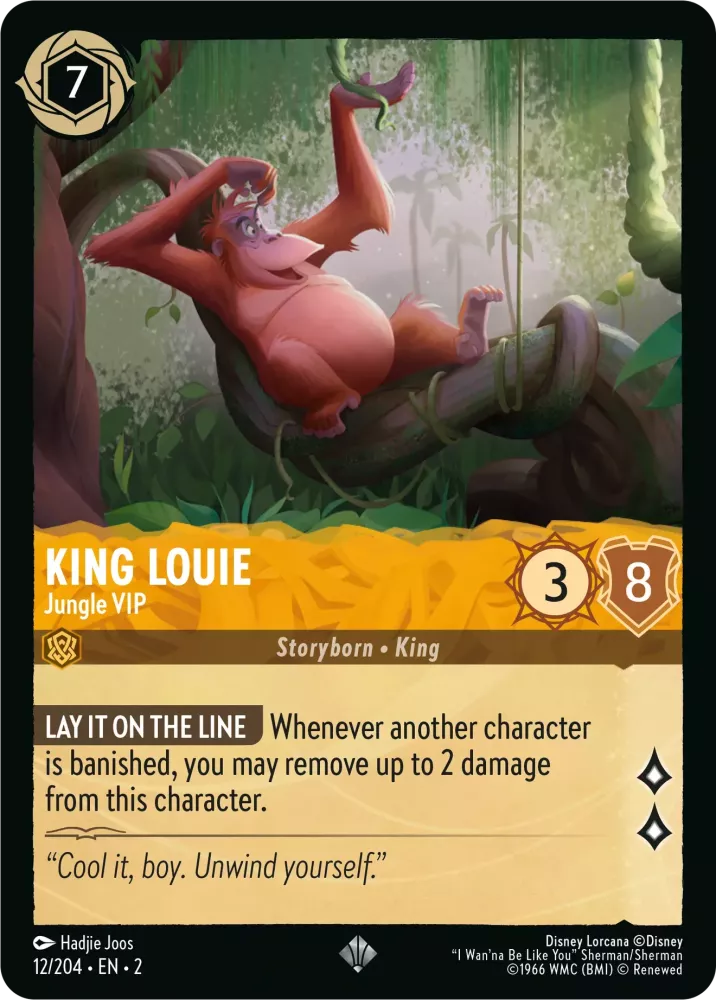 Lorcana Rise of the Floodborn 012/204 King Louie Jungle VIP Foil