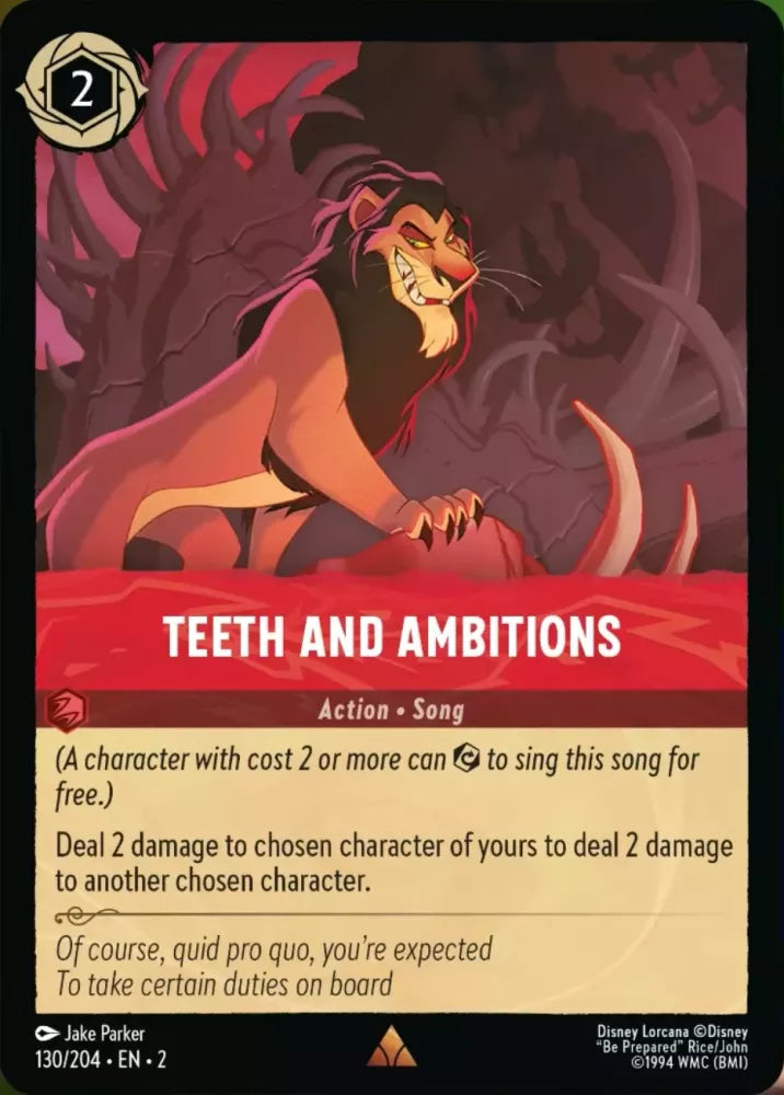 Lorcana Rise of the Floodborn 130/204 Teeth and Ambitions
