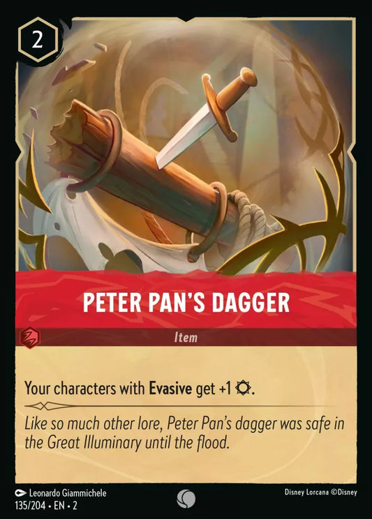 Lorcana Rise of the Floodborn 135/204 Peter Pan's Dagger Foil
