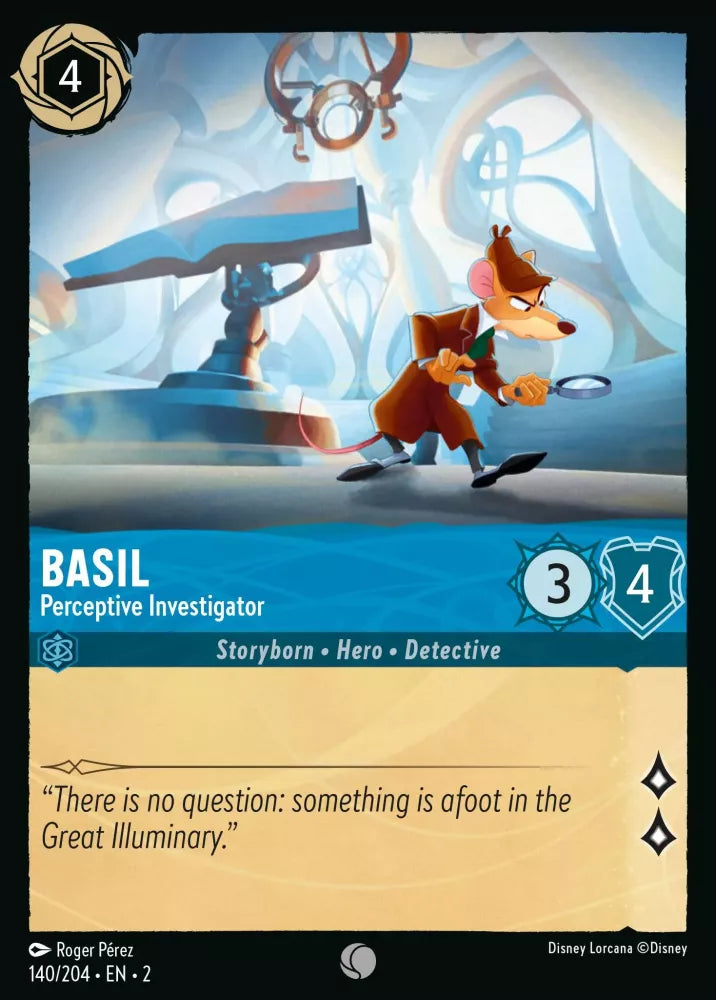 Lorcana Rise of the Floodborn 140/204 Basil Perceptive Investigator