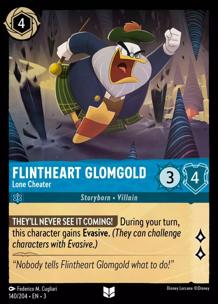 Lorcana Into the Inklands 140/204 Flintheart Glomgold Lone Cheater