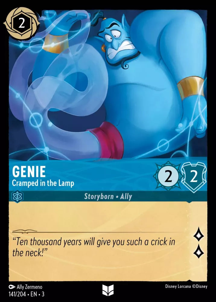 Lorcana Into the Inklands 141/204 Genie Cramped in the Lamp Foil