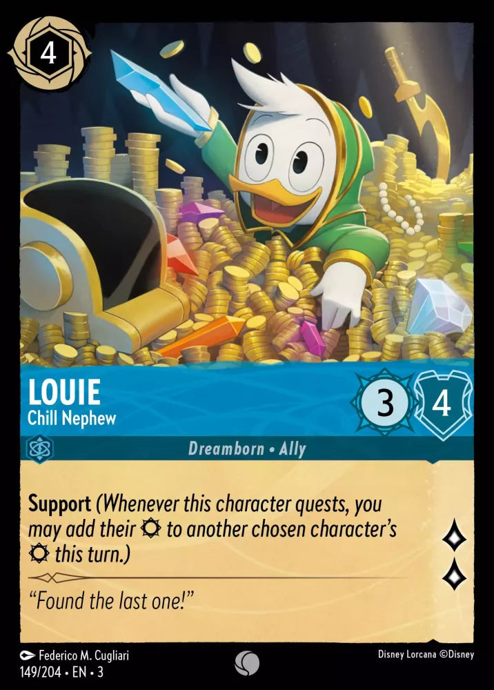 Lorcana Into the Inklands 149/204 Louie Chill Nephew
