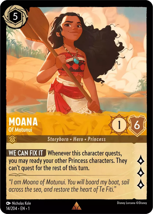 Lorcana The First Chapter 014/204 Moana Of Motunui Foil