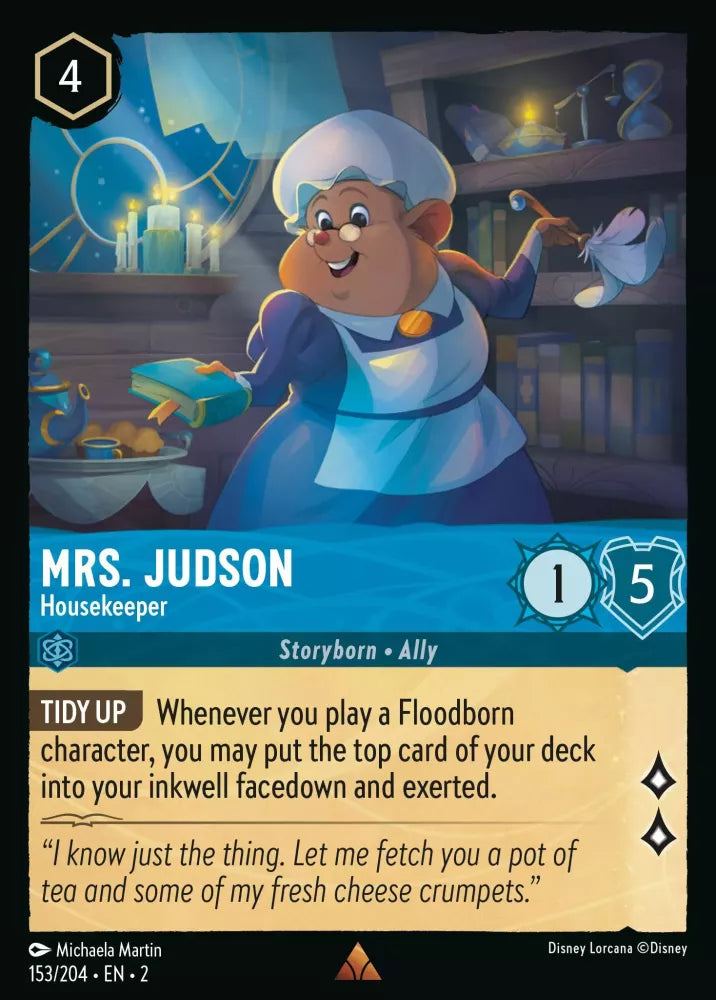 Lorcana Rise of the Floodborn 153/204 Mrs. Judson Housekeeper Foil