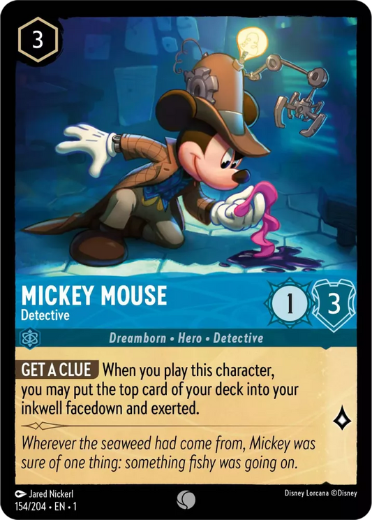 Lorcana The First Chapter 154/204 Mickey Mouse Detective Foil