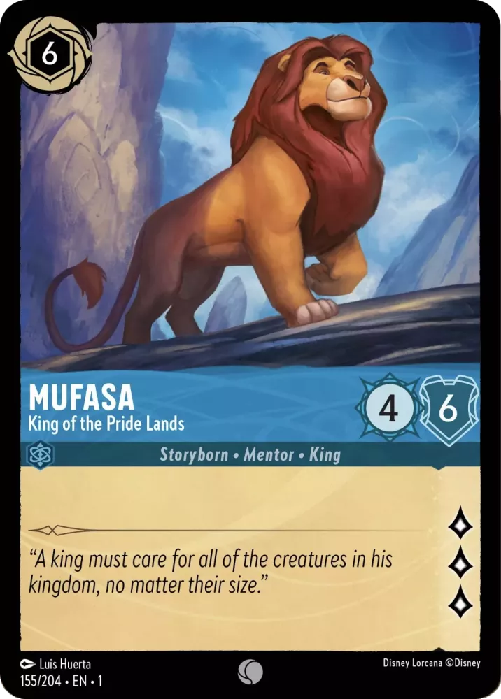 Lorcana The First Chapter 155/204 Mufasa King of the Pride Lands Foil