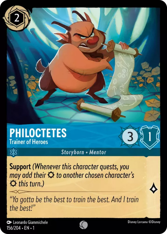 Lorcana The First Chapter 156/204 Philoctetes Trainer of Heroes Foil