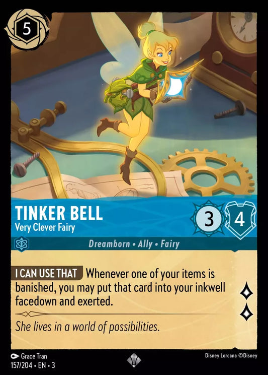 Lorcana Into the Inklands 157/204 Tinker Bell Very Clever Fairy