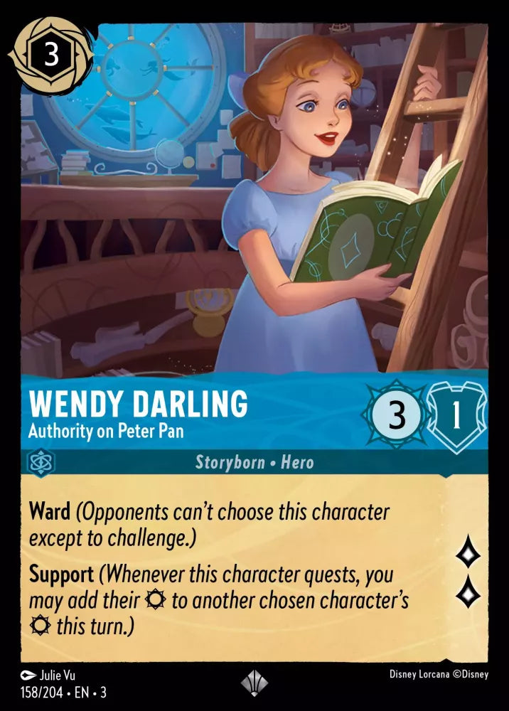 Lorcana Into the Inklands 158/204 Wendy Darling Authority on Peter Pan Foil