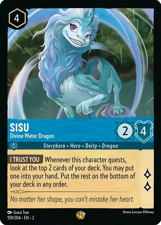 Lorcana Rise of the Floodborn 159/204 Sisu Divine Water Dragon Foil