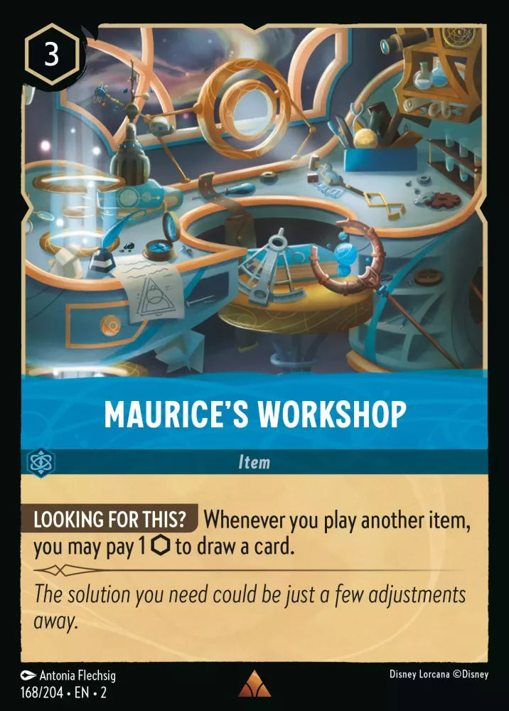 Lorcana Rise of the Floodborn 168/204 Maurice's Workshop Foil