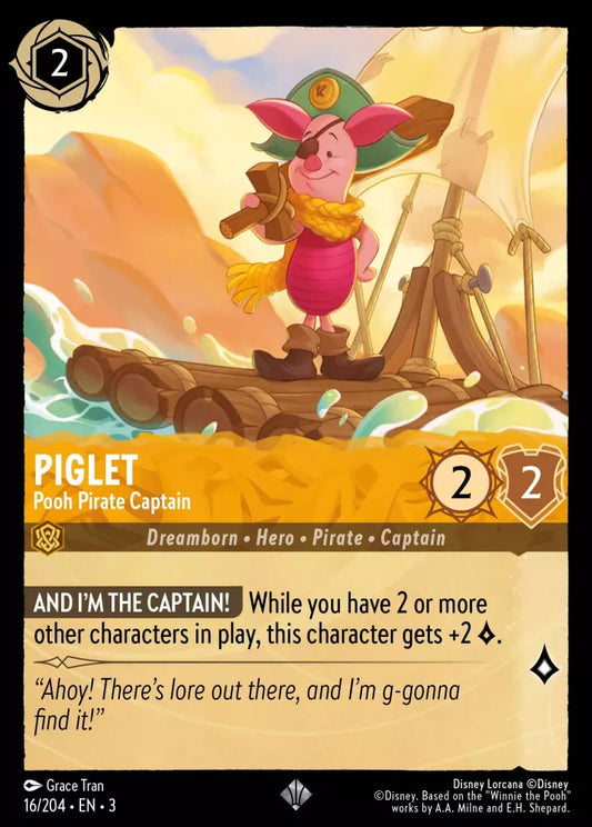 Lorcana Into the Inklands 016/204 Piglet Pooh Pirate Captain